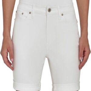 NWT DKNY White Bermuda Shorts Denim Cuffed Womens Size 6‎